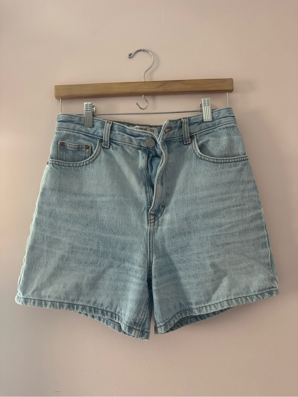 Pull & Bear Vintage Light Wash Denim Shorts - Women's High Waist